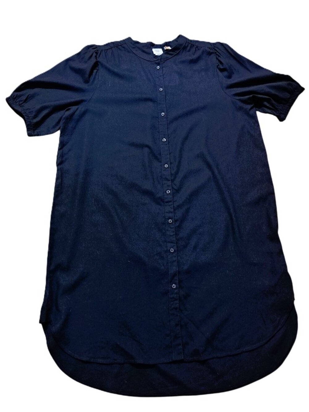 Serra Women's Short Sleeve Linen Blend Black Shirt Dress Home Sz Extra Large